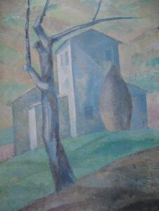 06A_02_Martini, 1929, Paesaggio con colonica e covone